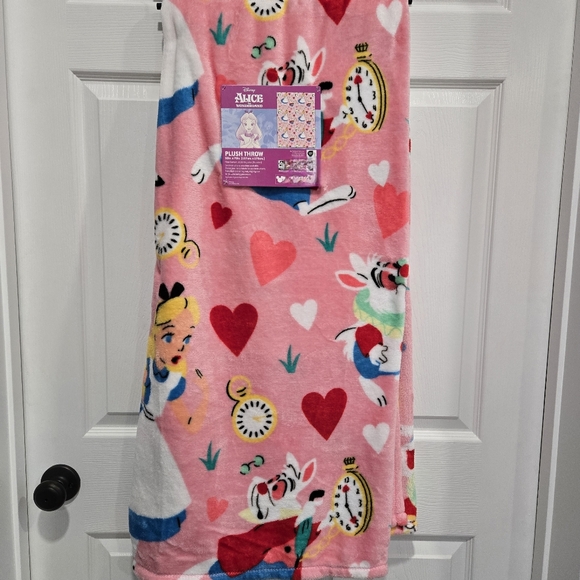 Disney Other - Disney Alice In Wonderland Pink Plush Throw Blanket New With Tags